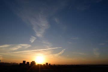 夕阳落日地平线