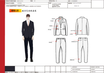 男西服套裝款式圖