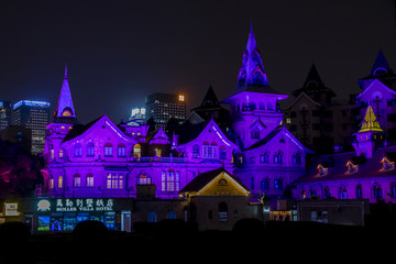 马勒别墅饭店紫色夜景