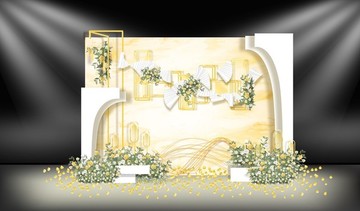 簡(jiǎn)約幾何香檳色婚禮設(shè)計(jì)