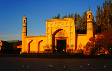 喀什噶尔老城艾提尕尔清真寺清晨