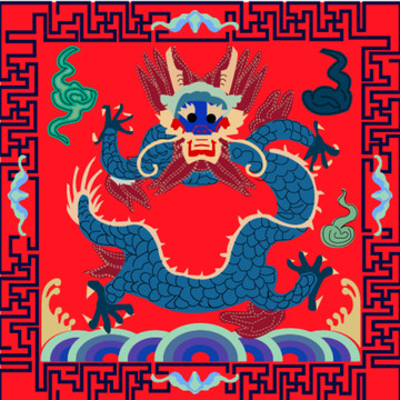 團(tuán)龍紋樣團(tuán)龍補(bǔ)子