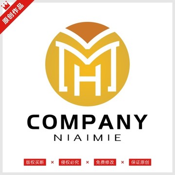 字母MH标志LOGO