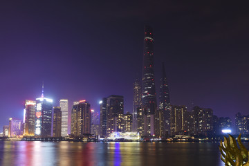 上海陆家嘴建筑夜景