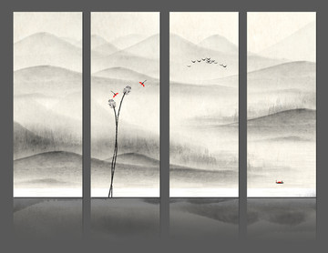 國(guó)畫荷花
