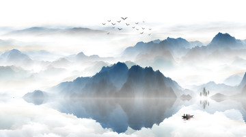 中式水墨山水畫