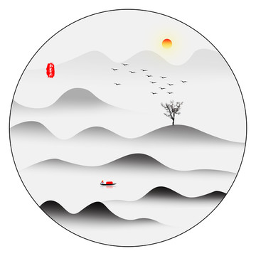 抽象意境水墨畫(huà)