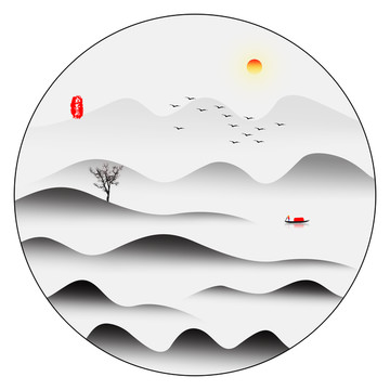 抽象意境水墨畫