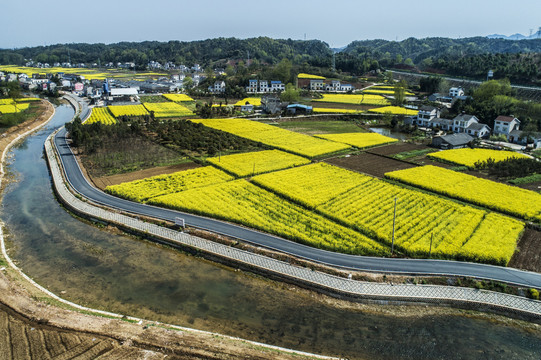 湖北宜都油菜花海航拍