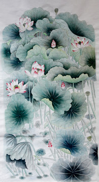 荷花國畫