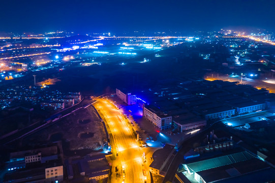 航拍徐州市城市夜景