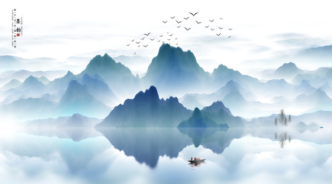 抽象寫意山水畫