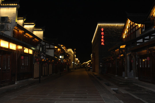 常德河街夜景