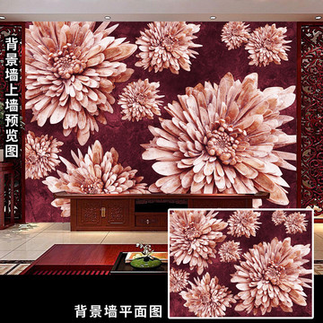 菊花石立体背景墙