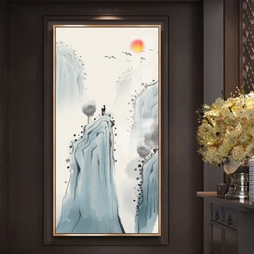 水墨山水玄關(guān)裝飾畫