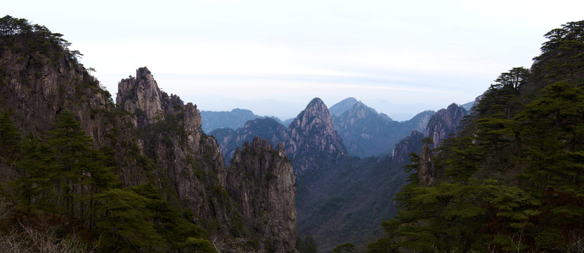 黄山梦笔生花全景图