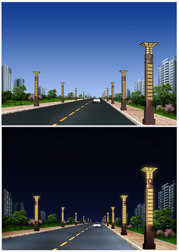 景观路灯设计效果图