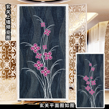 奢華3D立體珠寶玄關(guān)背景墻移門
