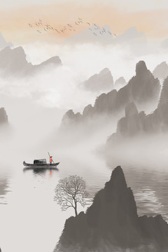 水墨無框畫