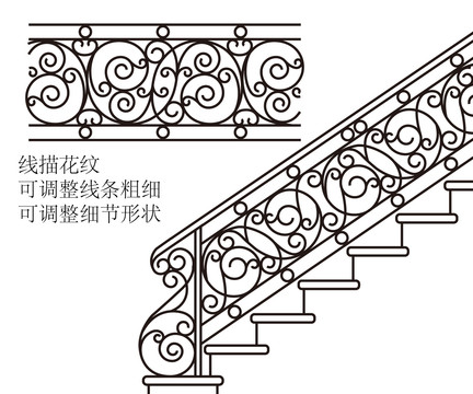 鐵藝欄桿花紋