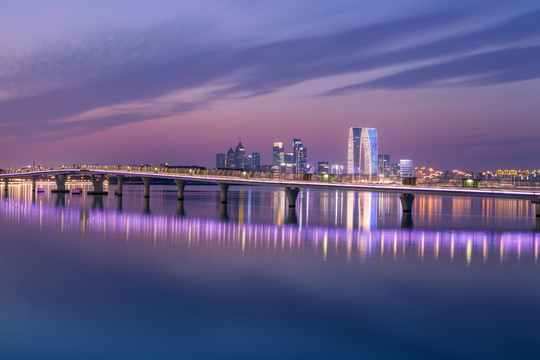 金鸡湖夜景风光