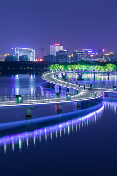 金鸡湖步道夜景