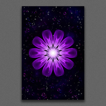 紫色星空夢幻花朵