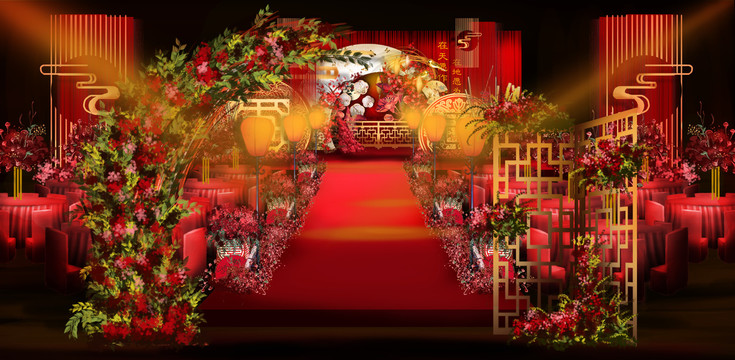 中式婚禮效果圖