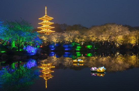 东湖樱园夜景