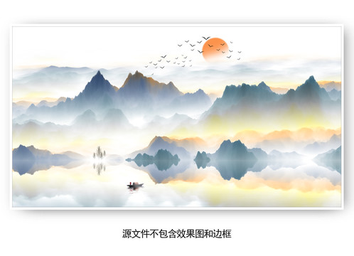 玄關(guān)中式壁畫