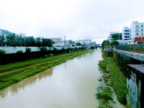 城市河畔风景