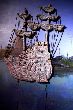浮雕帆船