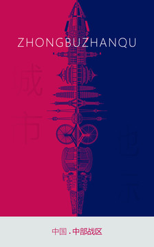 中部戰(zhàn)區(qū)地標(biāo)海報(bào)