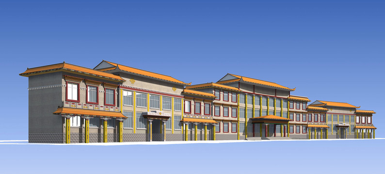 3dmax藏式建筑公建