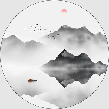 圓形山水畫