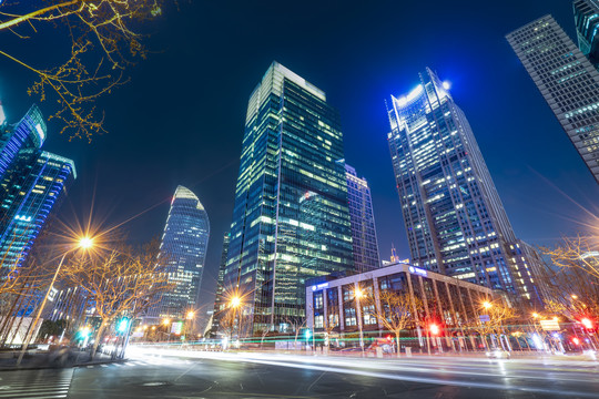 深圳城市夜景建筑街道