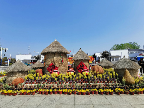 小岗村大包干粮食丰收场景造型