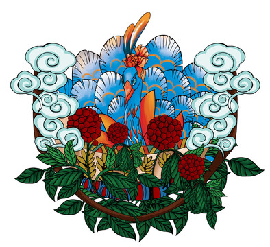 孔雀三七插畫(huà)