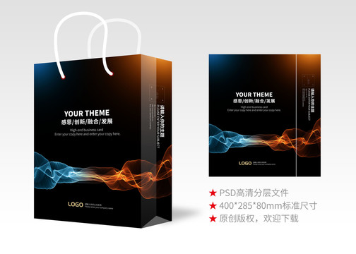 簡(jiǎn)潔高端大氣手提袋設(shè)計(jì)