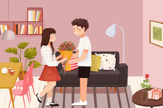原創(chuàng)小清新情人節(jié)插畫