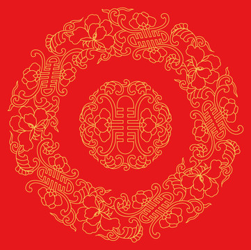 牡丹長(zhǎng)壽失量底紋