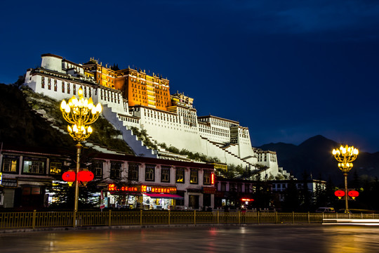 拉萨布达拉宫夜景