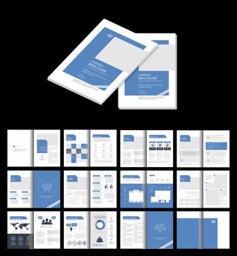高端简洁企业宣传画册AI模板