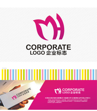 MH字母logo