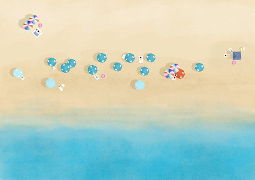 海灘插畫