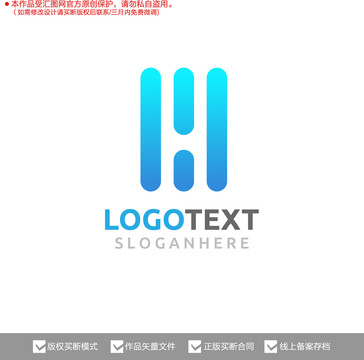 H字母原創(chuàng)標(biāo)志logo
