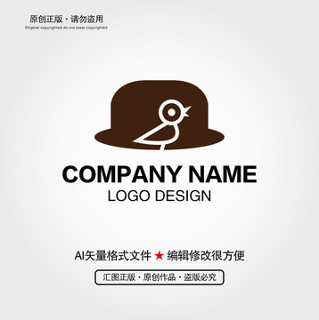 礼帽小鸟LOGO