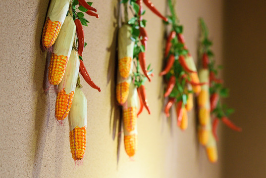 玉米挂墙