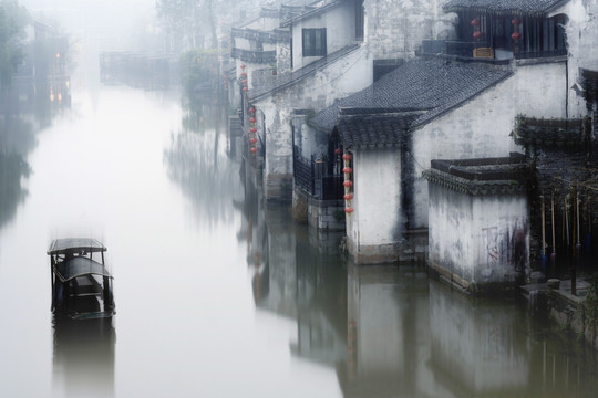 雨中江南无框画