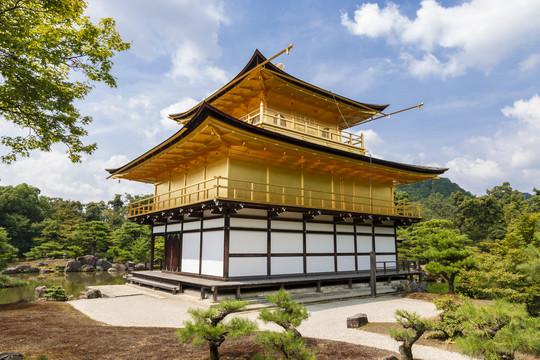 日本京都金阁鹿苑寺金阁侧面